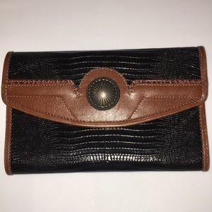 James Culver leather wallet with silver button SW